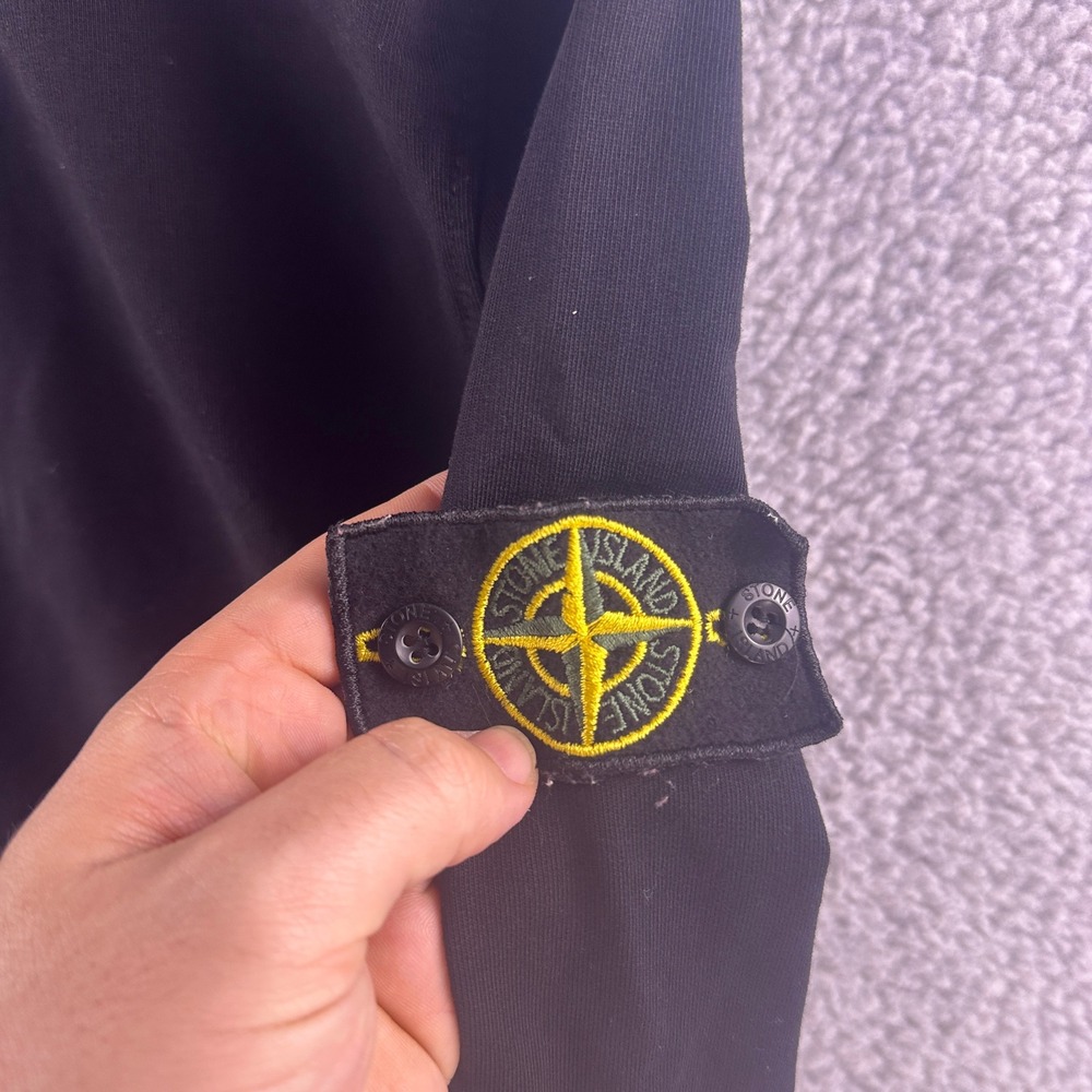 Stone Island Mens Black Embroidered Compass Logo Sweatshirt XXL 6915611J04Z - Picture 4 of 9